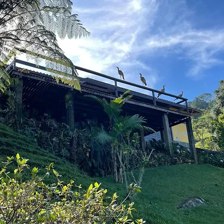 Sitio Com Piscina Natural E Cascata, Com Linda Vista Em Lumiar. Exterior photo